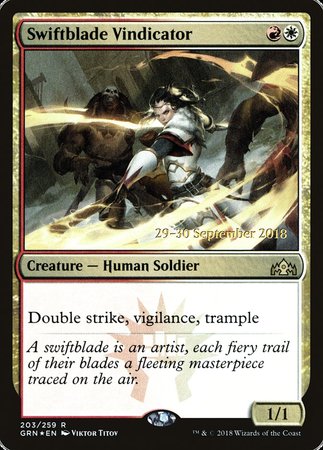 Swiftblade Vindicator [Guilds of Ravnica Promos]