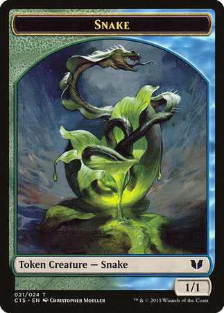 Snake (Multicolor) // Saproling Double-Sided Token [Commander 2015 Tokens]