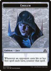 Emblem - Jace, Unraveler of Secrets [Shadows over Innistrad Tokens]