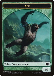 Ape // Zombie (Blue) Double-sided Token [Commander 2014 Tokens]