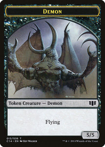 Demon (5/5) // Zombie (Black) Double-sided Token [Commander 2014 Tokens]