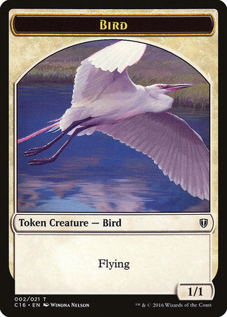 Bird (White) // Saproling Double-sided Token [Commander 2016 Tokens]