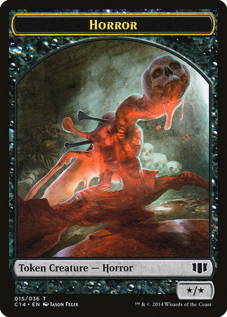 Horror // Zombie (Black) Double-sided Token [Commander 2014 Tokens]