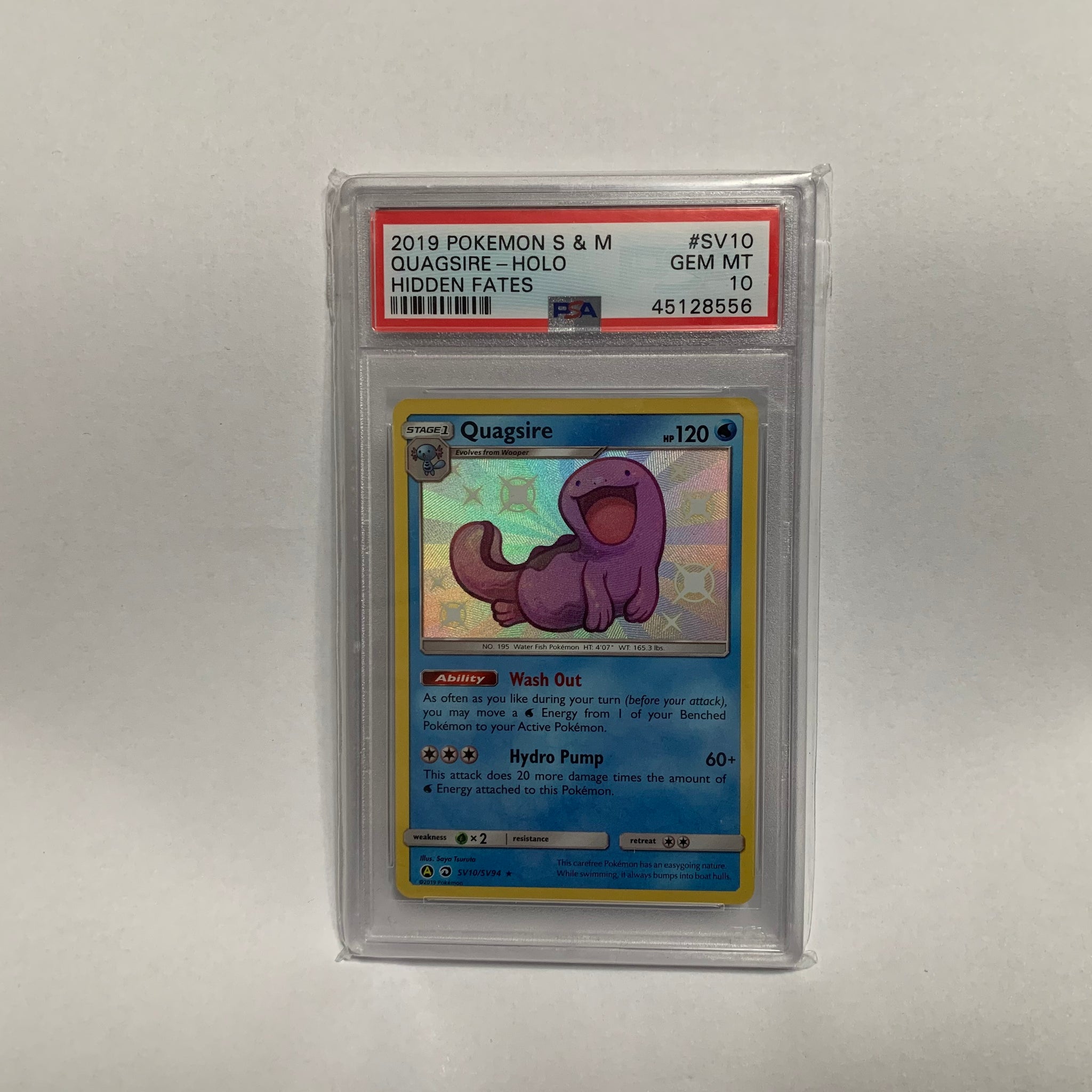 2019 Pokmon Quagsire S & M Hidden Fates Holo #SV10 PSA 10 GEM MINT Domino City Gaming 2019 Pokmon Quagsire S & M Hidden Fates Holo #SV10 PSA 10 GEM MINT Domino City Gaming